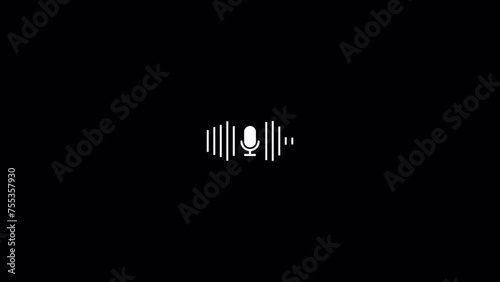 Podcast microphone audio sound waveform animation, Animated sound waveform spectrum motion graphic animation 4k, Voice chat, Voice mail, Speech waves animation