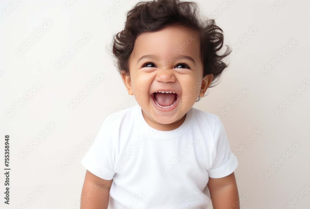 Adorable Baby Laughs Joyfully Adorable Baby Laughs Joyfully