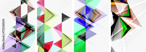 Triangle blend geometric concept poster designs for wallpaper, business card, cover, poster, banner, brochure, header, website