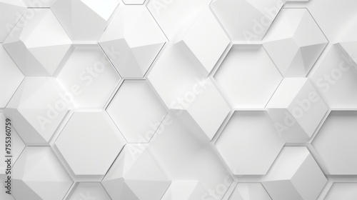 Abstract futuristic White Texture, Background of Hexagonal structures, honeycombs, with light and shadow.