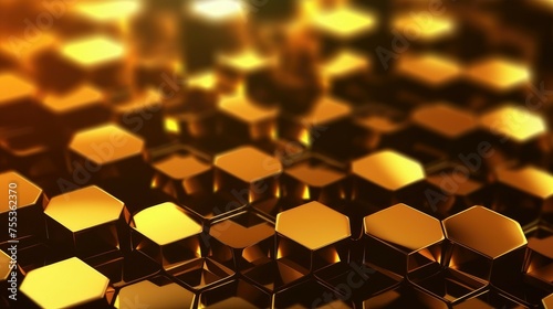 Abstract Gold Cubes Background. 3d Illustration