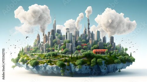 Air Pollution Earth 3d rendering