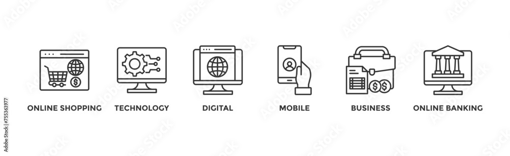 E-Payment banner web icon illustration concept of internet banking with icon of online shopping, technology, digital, mobile, business and online banking E-Payment banner web icon illustration concept of internet banking with icon of online shopping, technology, digital, mobile, business and online banking