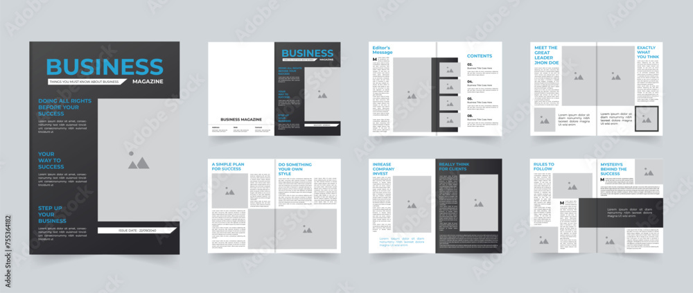 Modern and clean Business Magazine template design or corporate business magazine layout design Modern and clean Business Magazine template design or corporate business magazine layout design
