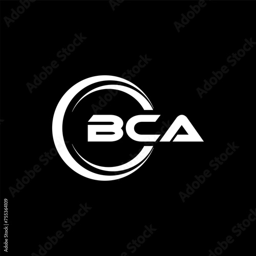 BCA letter logo design in illustration. Vector logo, calligraphy designs for logo, Poster, Invitation, etc. photo