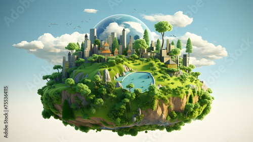 Environmental Education earth 3d rendering