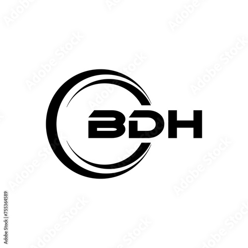 BDH Logo Design, Inspiration for a Unique Identity. Modern Elegance and Creative Design. Watermark Your Success with the Striking this Logo. photo