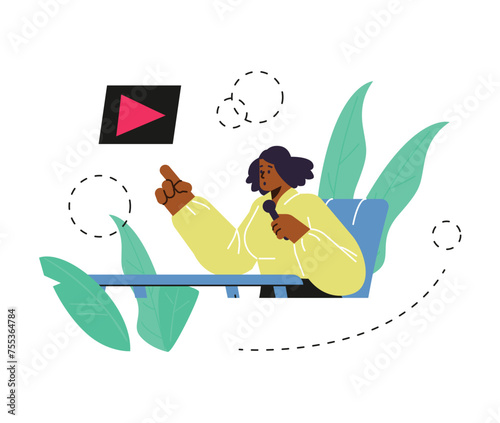 Content creation and video production vector illustration