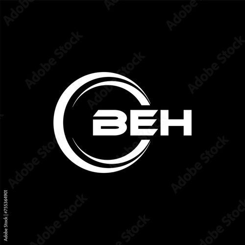 BEH letter logo design in illustration. Vector logo, calligraphy designs for logo, Poster, Invitation, etc.