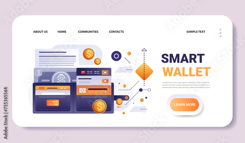 online banking smart wallet payment application fintech business investment concept horizontal