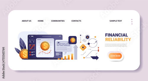 graphs and diagrams financial security reliability stability growth fintech business investment concept horizontal