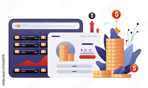 graphs and diagrams financial security reliability stability growth fintech business investment concept horizontal
