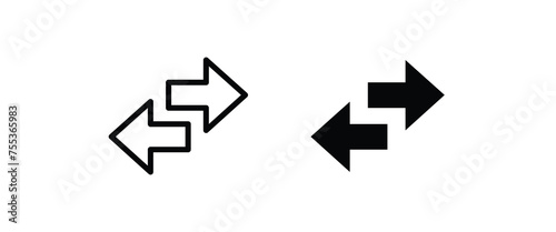 Transfer icon double reverse arrow, replace icon, exchange, Cashback Refund money, convert icon, trade, return icons button, vector, sign, symbol, logo, illustration, editable stroke