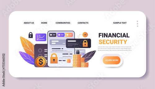 financial security money protection reliability stability growth fintech business investment concept horizontal copy space