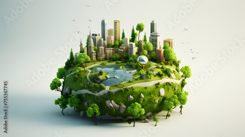 Green Infrastructure 3d Rendering