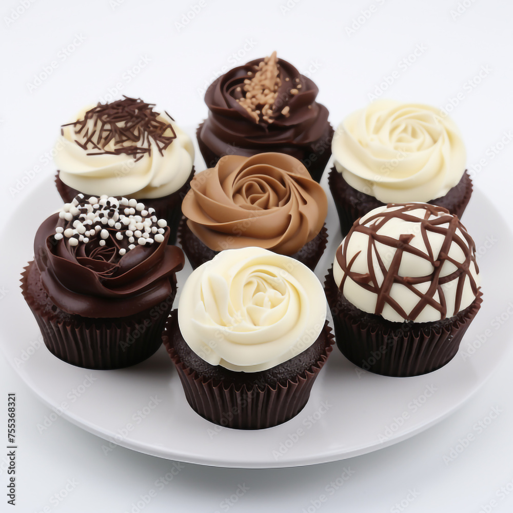 chocolate cupcakes with cream