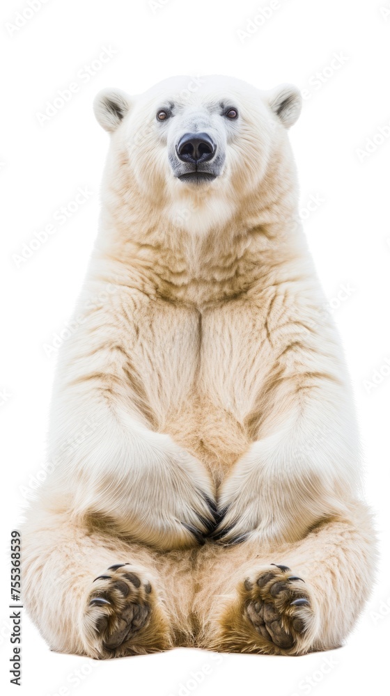 Fototapeta premium A majestic polar bear sitting on its haunches