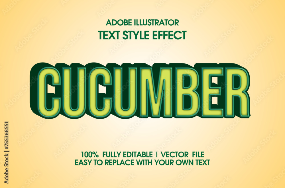 Illustrator Editable Text effects, Vector ai, green & yellow, cucumber, Fruity Graphic Assets Illustrator Editable Text effects, Vector ai, green & yellow, cucumber, Fruity Graphic Assets