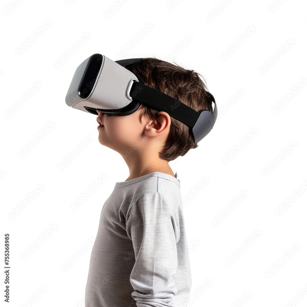 Boy Trying Out a New Pair of Virtual Reality Goggles Boy Trying Out a New Pair of Virtual Reality Goggles