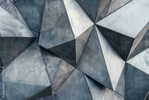 An arrangement of sharp, angular triangles in a metallic color scheme, conveying a sense of modernity and edge