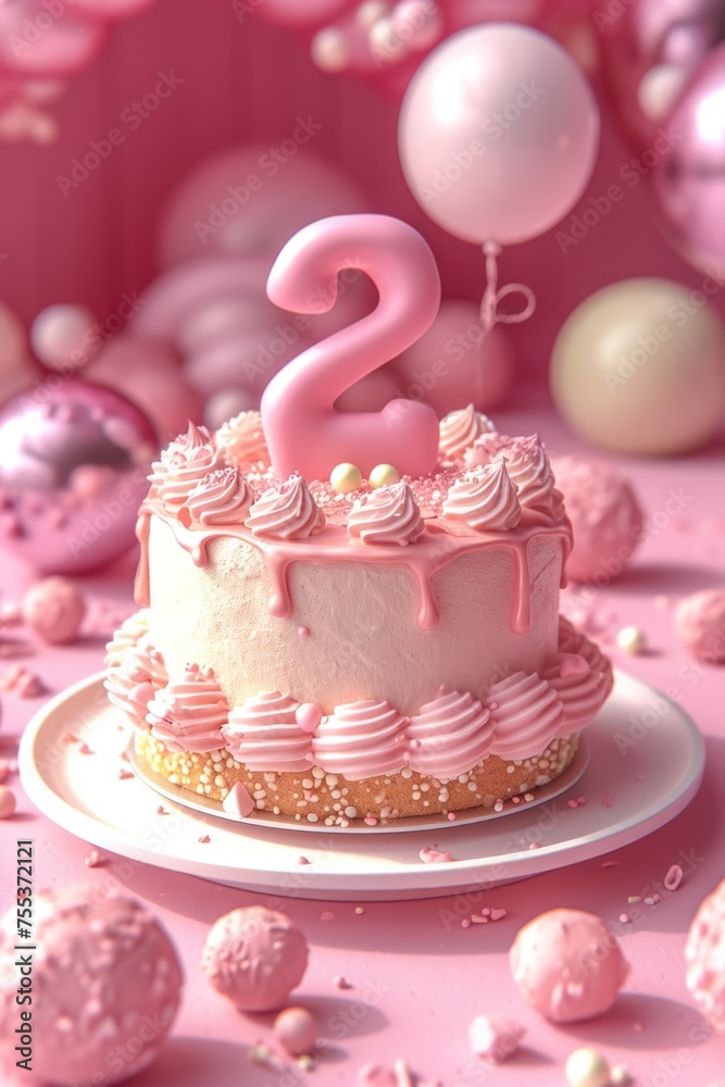 Celebrate 2-year-old's birthday with this adorable pink cake Celebrate 2-year-old's birthday with this adorable pink cake