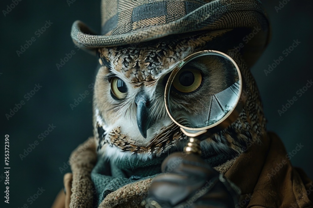 An owl detective solving mysteries in a fantasy Victorian London An owl detective solving mysteries in a fantasy Victorian London
