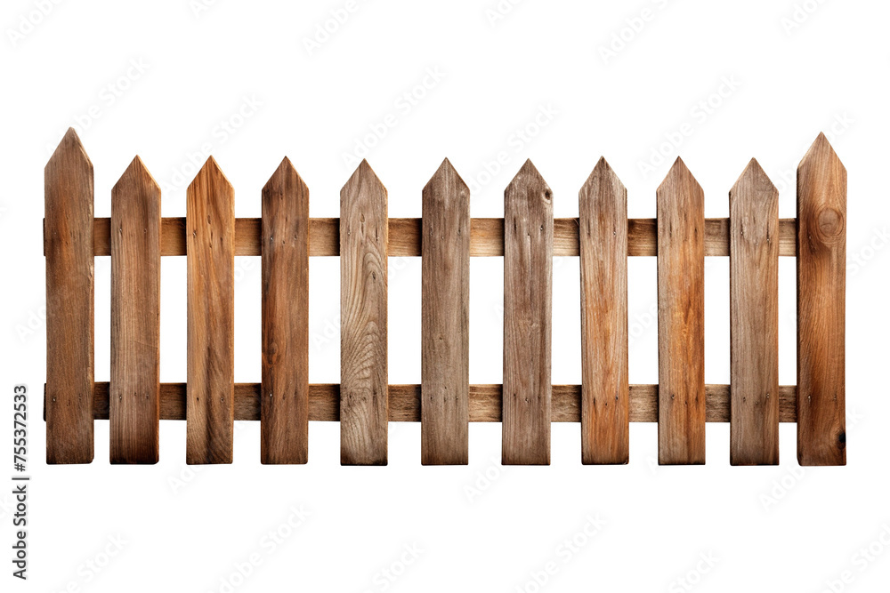 Wooden fence isolated on transparent background Remove png, Clipping Path, pen tool