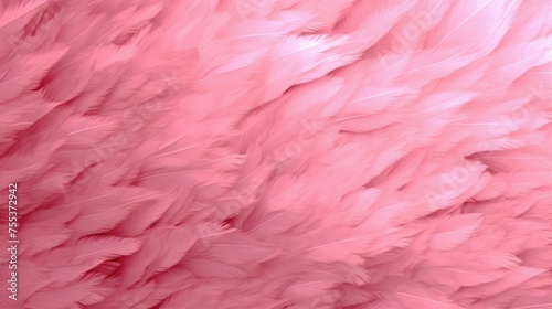 Pink feathers background or texture. Close up of pink feathers background.