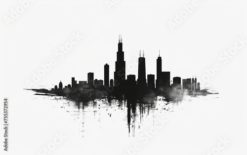 Vector Graphic of Urban Skyline Isolated on White Background.