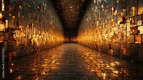 A tunnel of glowing golden light.