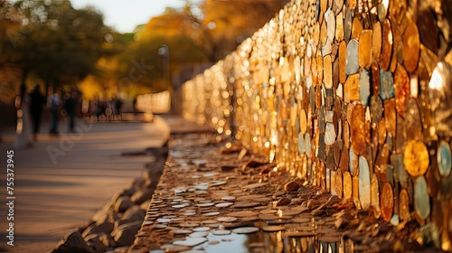 The street with the golden glow of the walls