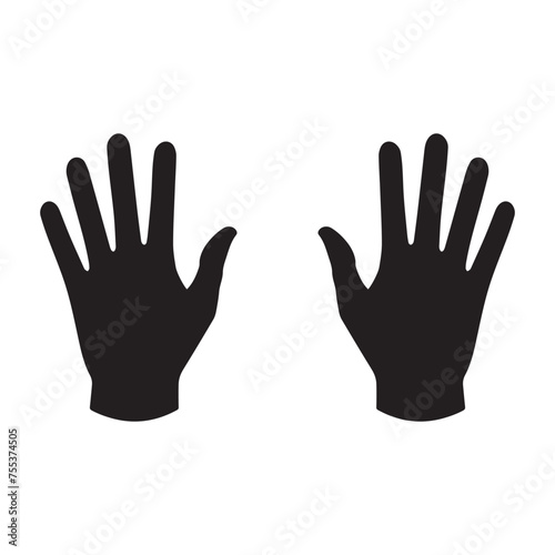 Hand icon, vector illustration flat design style isolated on white.