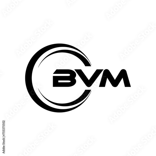 BVM letter logo design with white background in illustrator, cube logo, vector logo, modern alphabet font overlap style. calligraphy designs for logo, Poster, Invitation, etc.