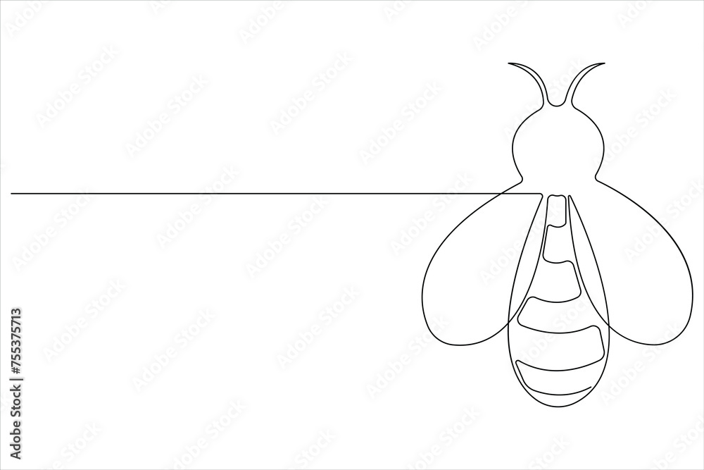 Simple illustration of honey bee shape continuous one line art bee outline vector
Simple illustration of honey bee shape continuous one line art bee outline vector