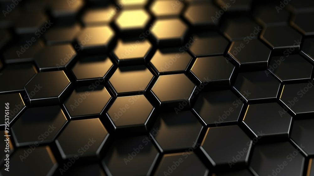 Black hexagon background, 3d illustration Black hexagon background, 3d illustration