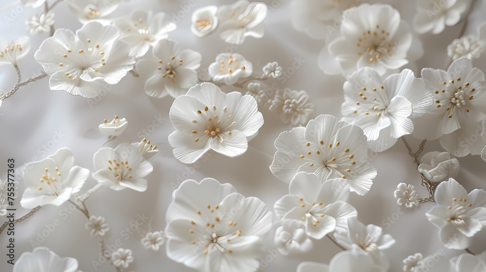 white piece of fabric has beautiful white flowers poster background white piece of fabric has beautiful white flowers poster background