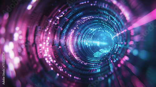 Create an abstract 3D animation with a futuristic backdrop background