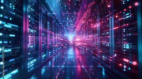 importance of servers LAN and data using creative visuals to portray their significance in our interconnected world Please include a stunning backdrop background that complements the central theme