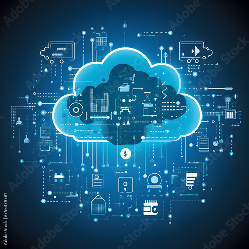 Illustration of Cloud Computing Technology and Services in Computer Science