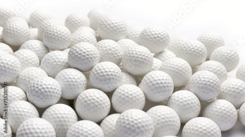 White golf balls isolated on a white background.