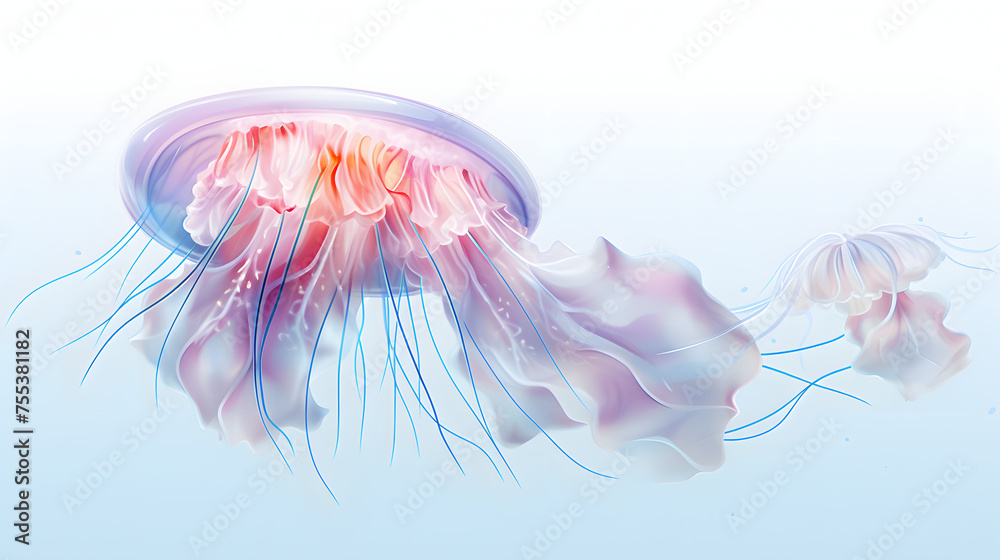 Fototapeta premium Comb Jellyfish 3d Rendering