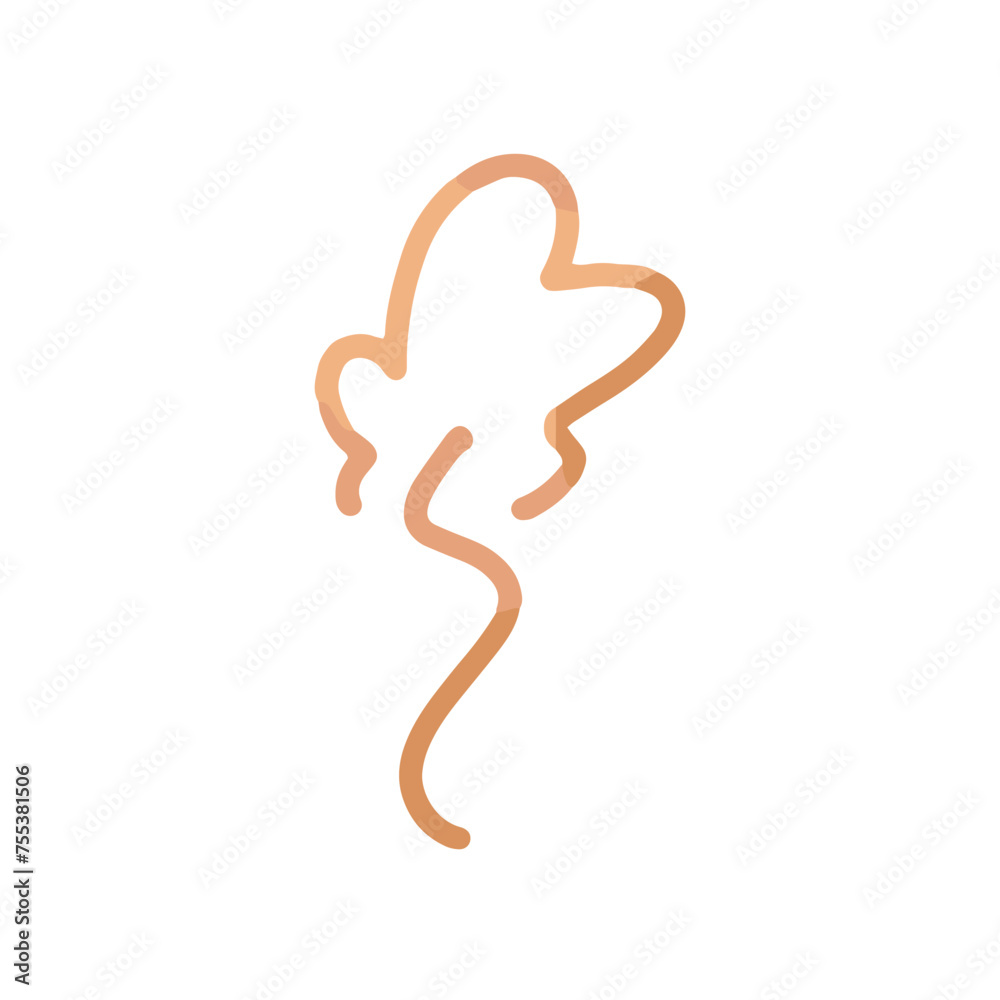 ふんわり立ちのぼる湯気のイメージ 漫符シンプルカラーイラスト ふんわり立ちのぼる湯気のイメージ 漫符シンプルカラーイラスト