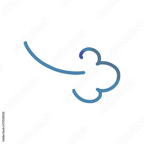 溜息の感情線イメージ　シンプルカラーイラスト