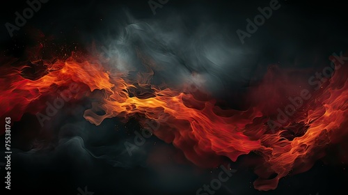 Abstract background with fire and smoke. 3D illustration. Texture.