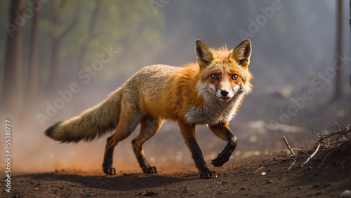 red fox in the forest photo