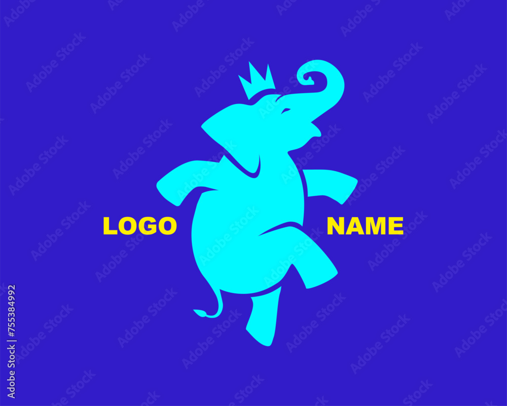 Obraz premium Elephant logo. Icon. Food. Restaurant. vector