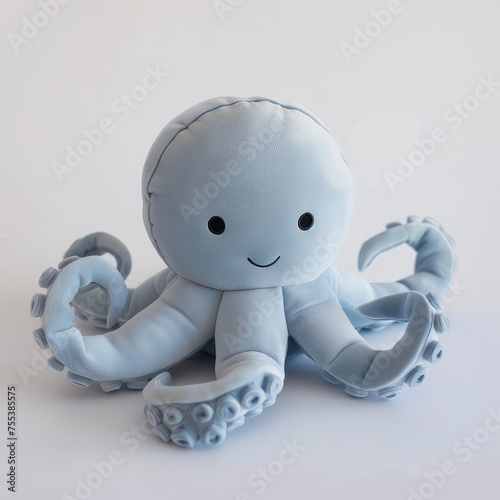 Octopus plushy toy isolated on a white background