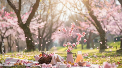 A peaceful picnic setup und...