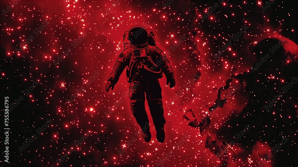 astronaut in space abstract background