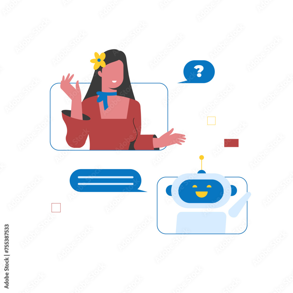 Obraz premium Chatbot Application Illustration